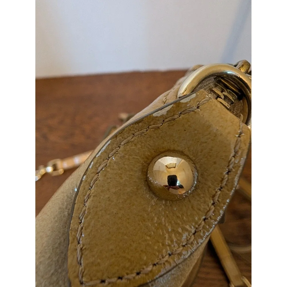 Dooney & Bourke Satchel Women Small Tan Good Patent Leather Duck Logo Crossbody